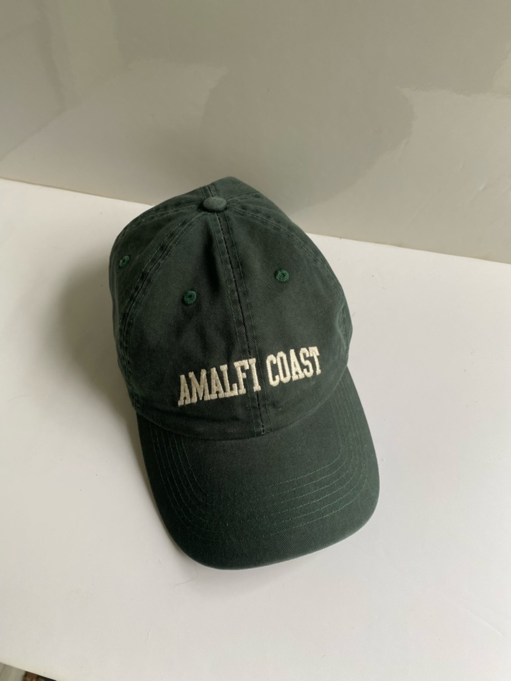 Amalfi Coast Embroidered Dark Green Baseball Cap